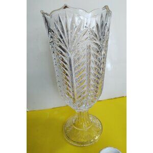 Large vintage Mikasa Park Ridge crystal vase, 12.5 inch